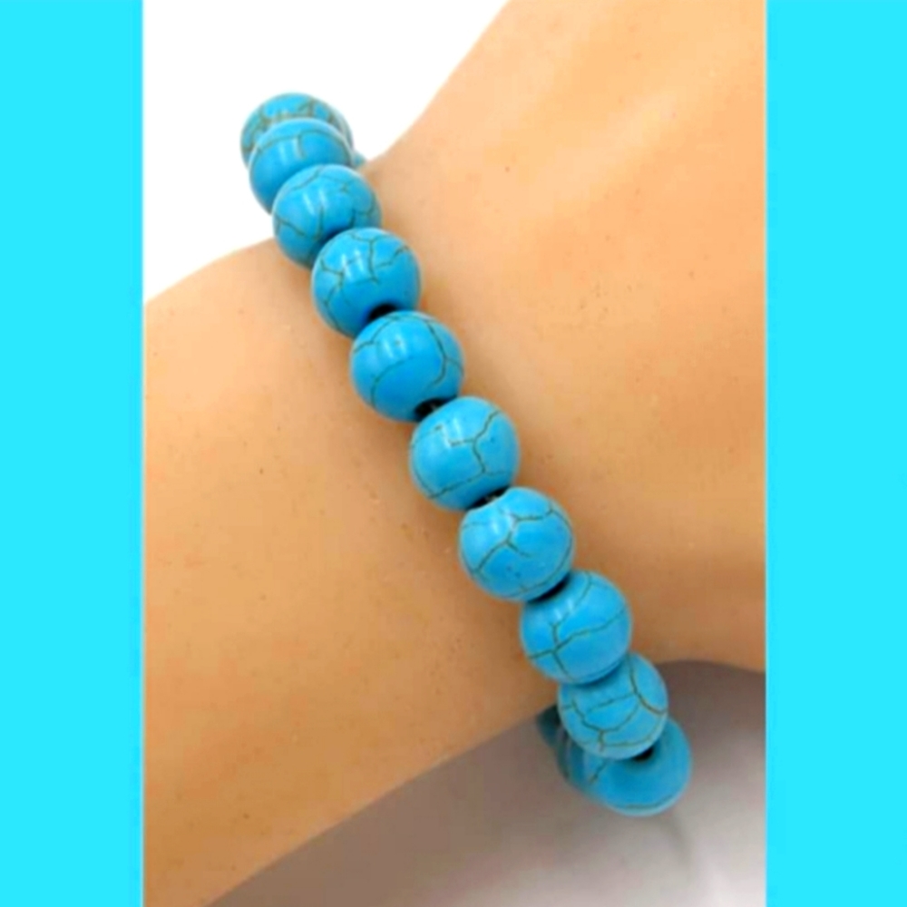 Turquoise Bead Stretch Bracelet